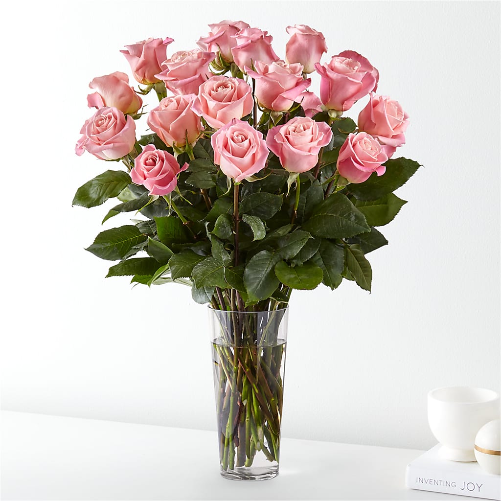 Long Stem Pink Rose Bouquet – Fleuriste Lily-rose, Magog PQ