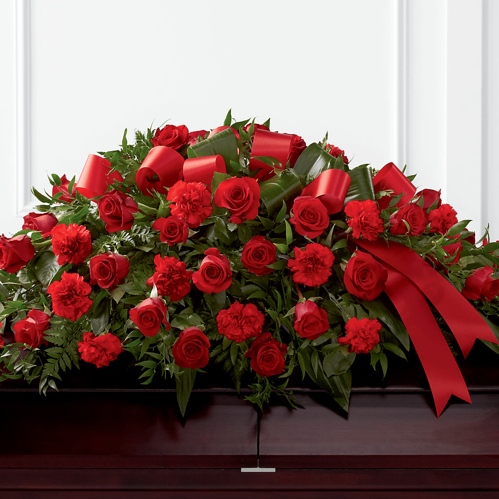 Tribute of Life Casket Spray – Fleuriste Lily-rose, Magog PQ
