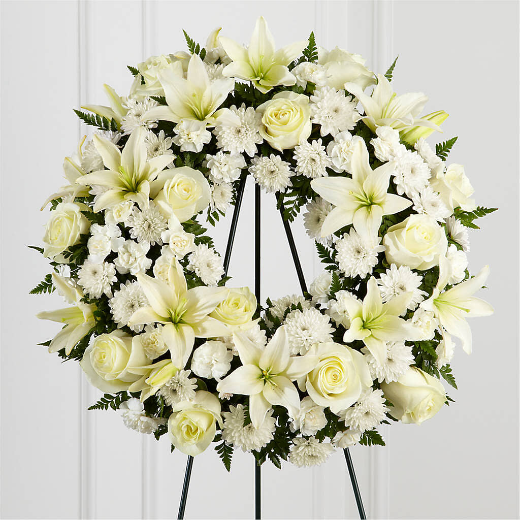 Treasured Tribute Wreath – Fleuriste Lily-rose, Magog PQ