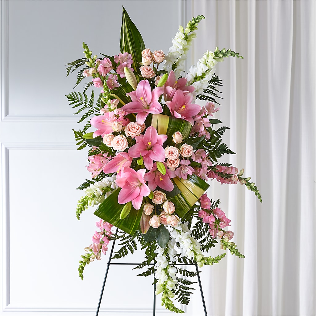 Elegant Embrace Standing Spray – Fleuriste Lily-rose, Magog PQ
