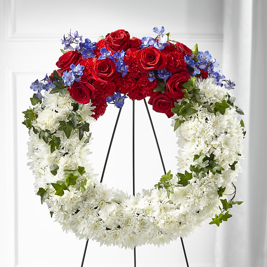 Patriotic Passion Wreath – Fleuriste Lily-rose, Magog PQ