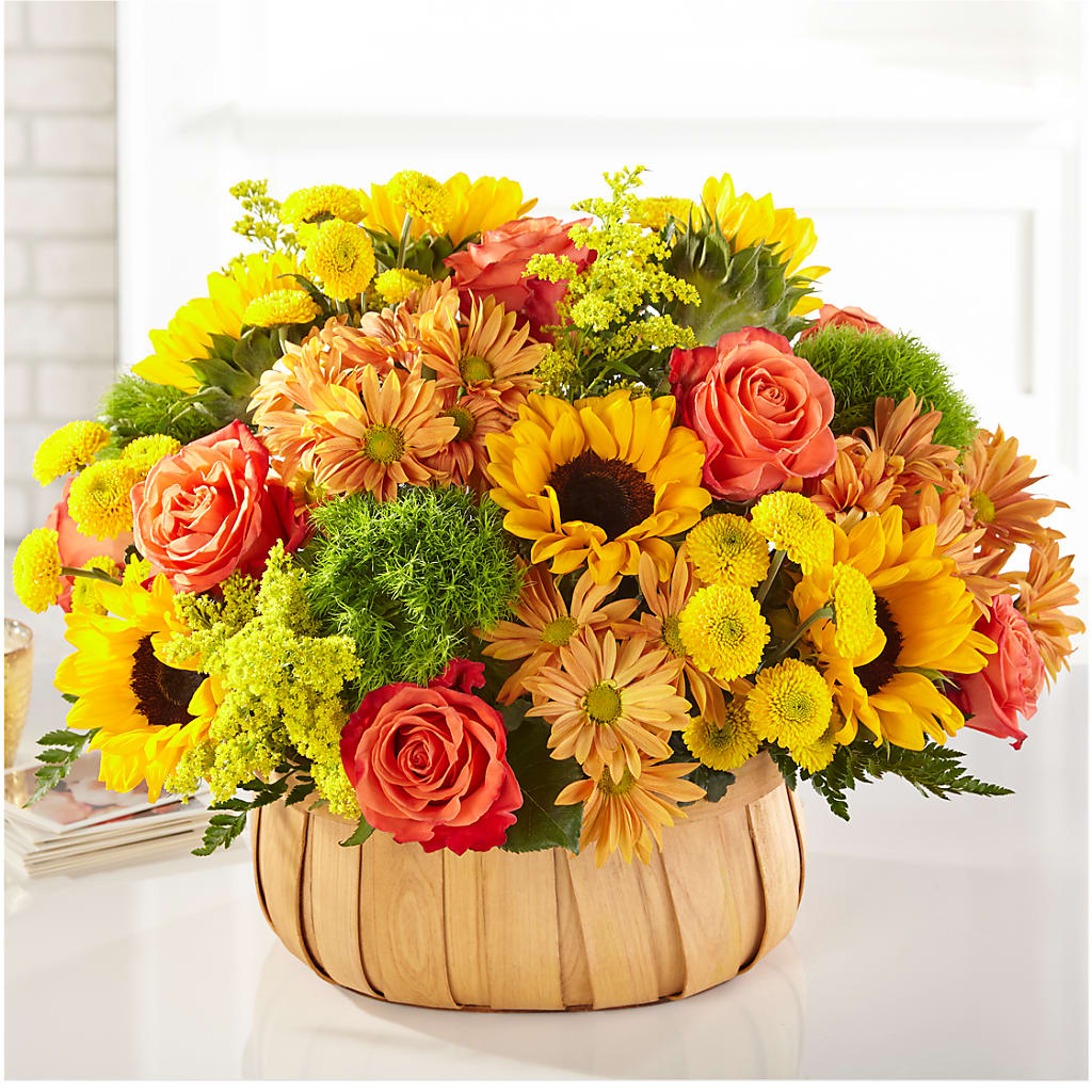 Harvest Sunflower Basket – Fleuriste Lily-rose, Magog PQ
