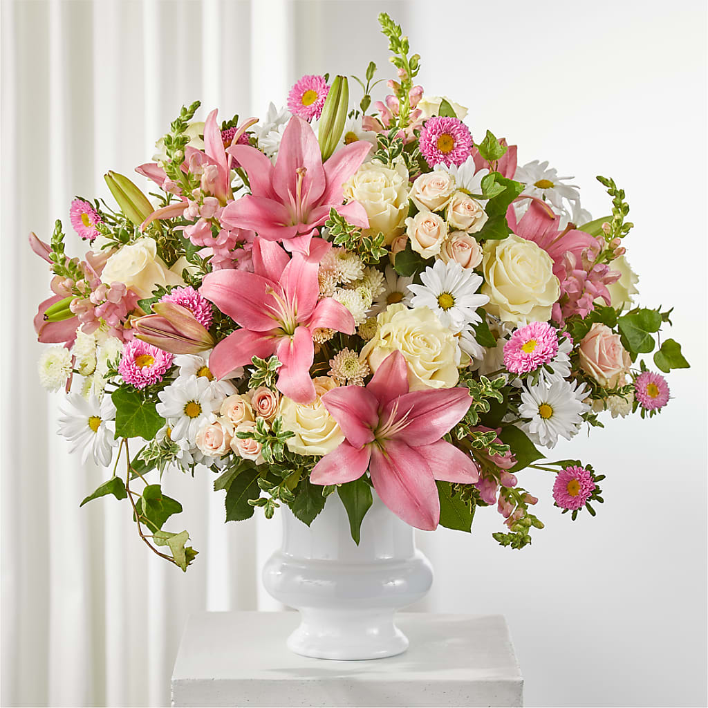 Empathetic Blooms Urn Arrangement – Fleuriste Lily-rose, Magog PQ