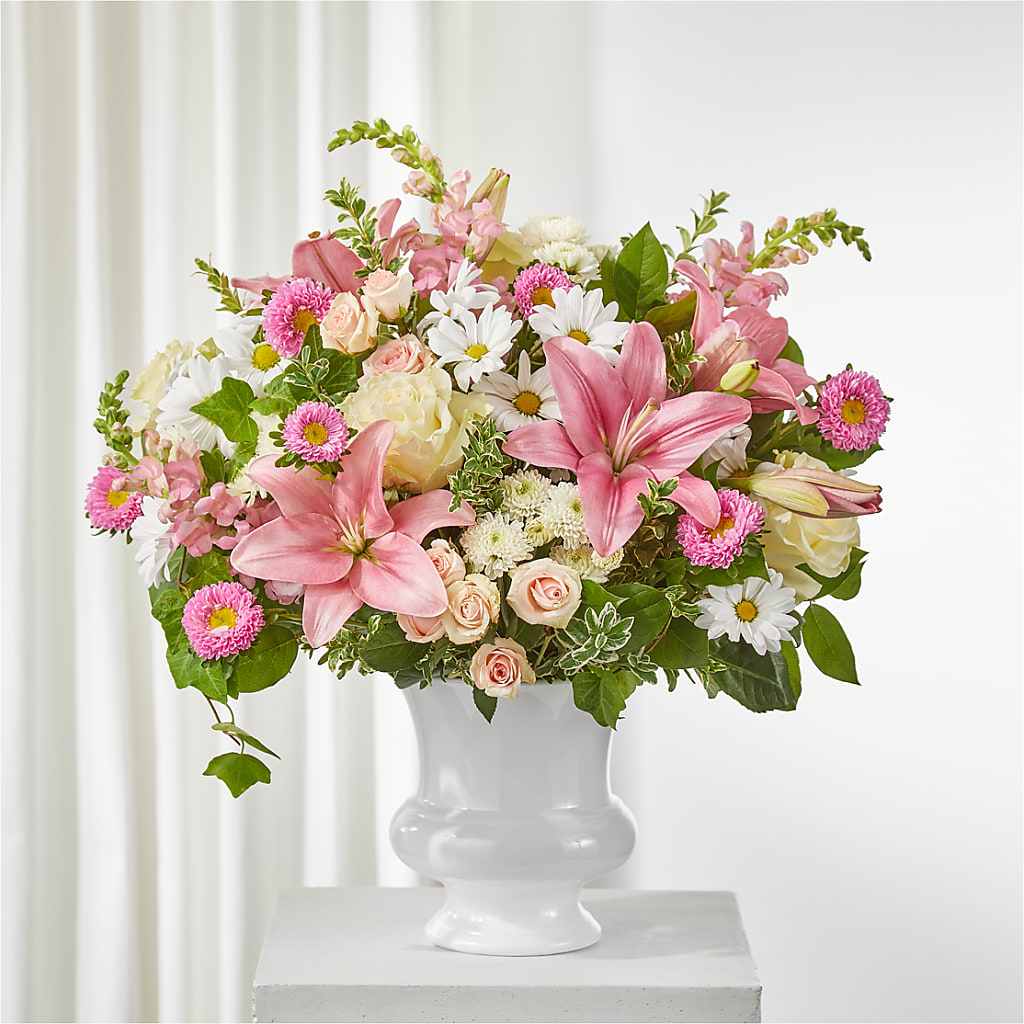 Empathetic Blooms Urn Arrangement – Fleuriste Lily-rose, Magog PQ