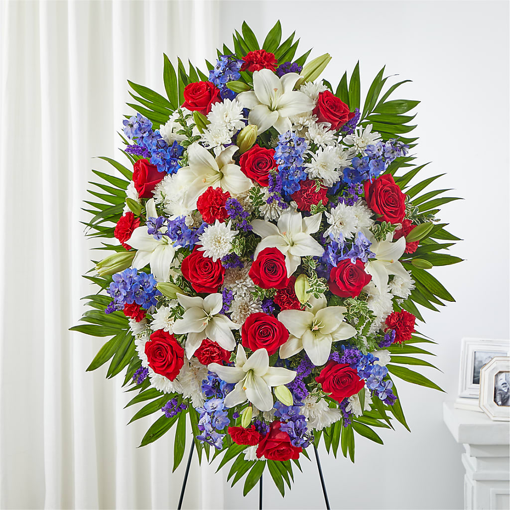 Cherished Service Standing Spray – Fleuriste Lily-rose, Magog PQ