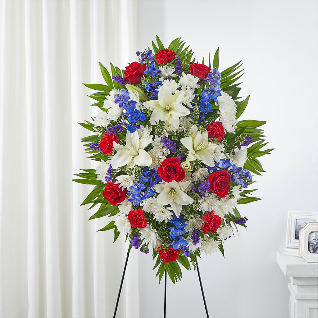 Cherished Service Standing Spray – Fleuriste Lily-rose, Magog PQ