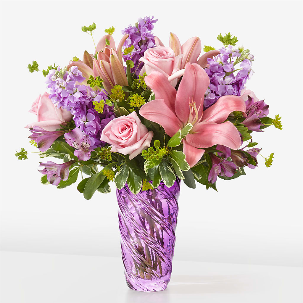 Precious Petals Bouquet with Luxe Swirl Vase – Fleuriste Lily-rose, Magog PQ