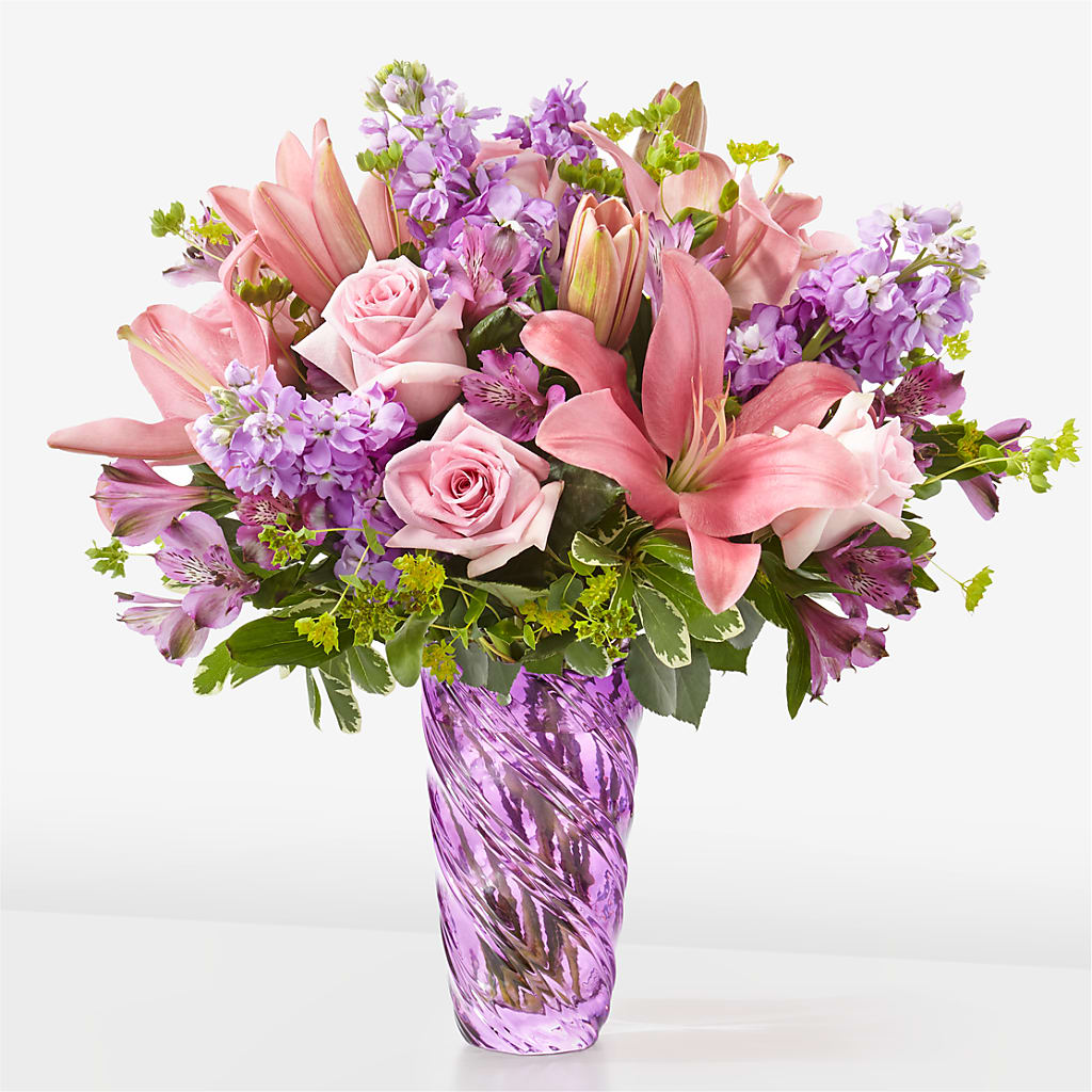 Precious Petals Bouquet with Luxe Swirl Vase – Fleuriste Lily-rose, Magog PQ