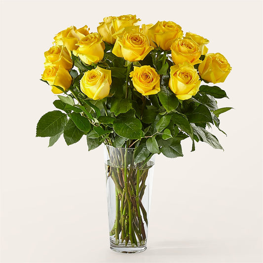 Long Stem Yellow Rose Bouquet –  Fleuriste Lily-rose, Magog PQ