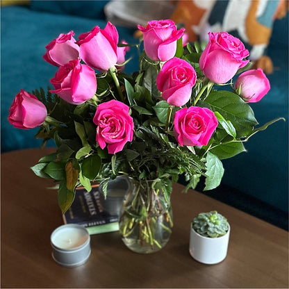 Long Stem Pink Rose Bouquet –  Fleuriste Lily-rose, Magog PQ