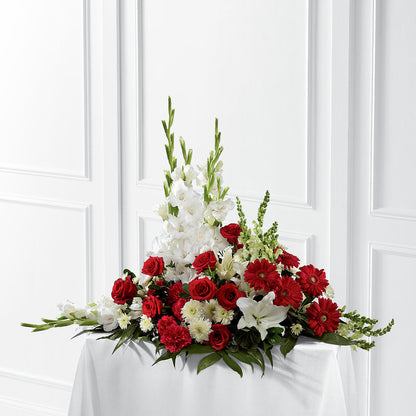 Crimson & White Arrangement –  Fleuriste Lily-rose, Magog PQ