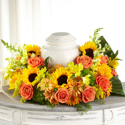 Faithful Sunflower Cremation Adornment –  Fleuriste Lily-rose, Magog PQ
