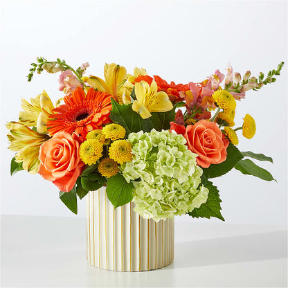 Autumn Sunshine Bouquet with Ivory Vase –  Fleuriste Lily-rose, Magog PQ