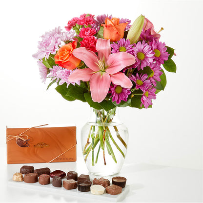 Bouquet One and Only et coffret chocolat