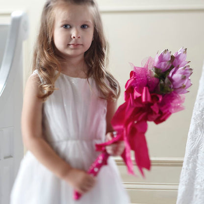 Sparkle Pink Flower Girl Bouquet –  Fleuriste Lily-rose, Magog PQ